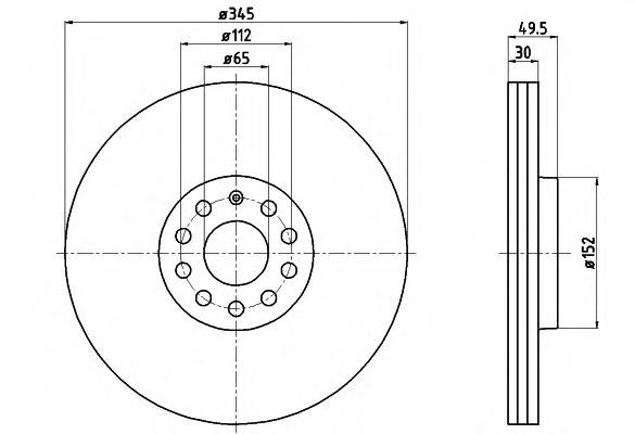 8DD355109541 HELLA freno de disco delantero