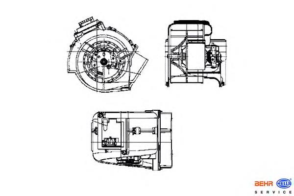A2208203642 Mercedes motor ventilador trasero de la estufa (calentador interno)