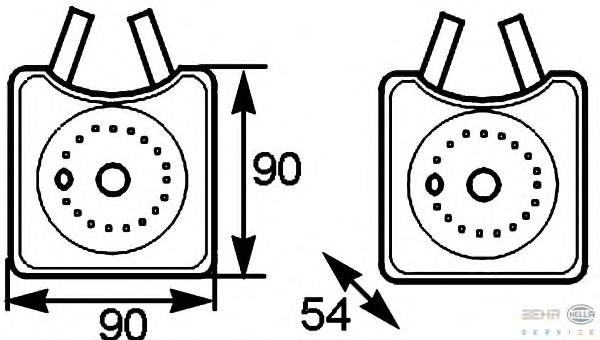 8MO376778031 HELLA Radiador de aceite debajo del filtro