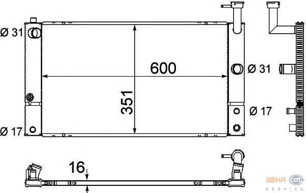1604121281 Toyota Refrigeración del motor