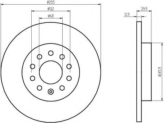 8DD355107561 HELLA disco de freno trasero