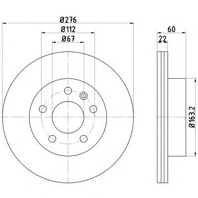 8DD 355 104-521 HELLA freno de disco delantero