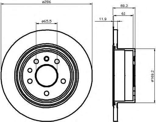 8DD355103741 HELLA disco de freno trasero