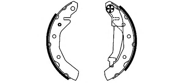 Zapatas de frenos de tambor traseras 8DB355002561 HELLA