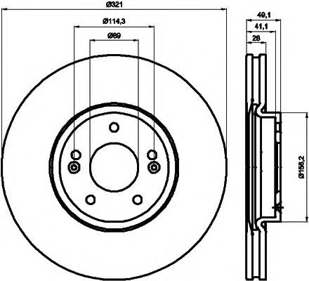 8DD355118161 HELLA disco de freno delantero