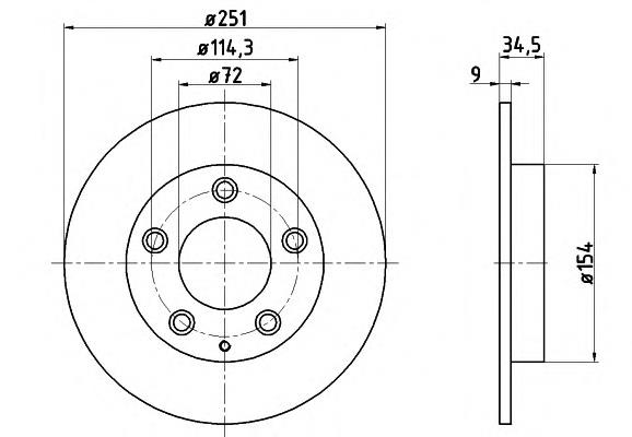 8DD355114791 HELLA disco de freno trasero