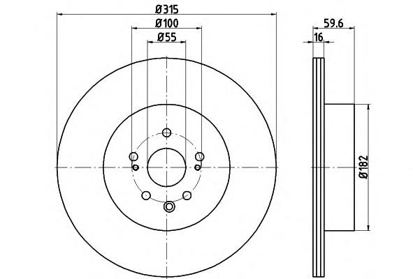 8DD355114811 HELLA disco de freno trasero