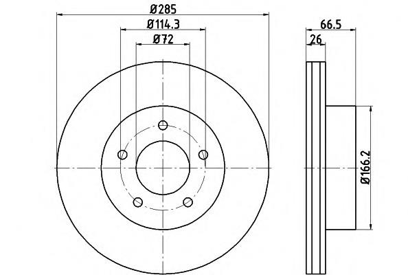 8DD 355 114-761 HELLA freno de disco delantero