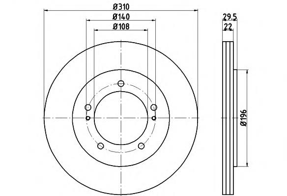 8DD355114901 HELLA freno de disco delantero