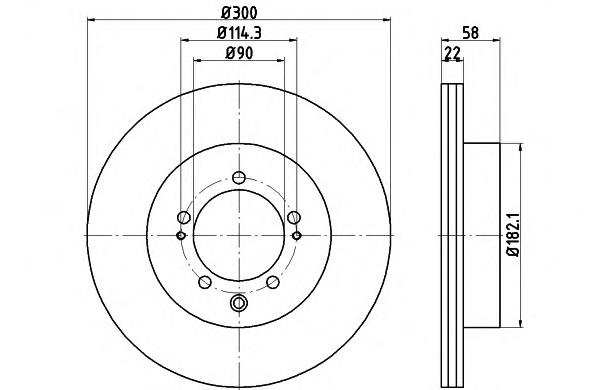 8DD355114911 HELLA freno de disco delantero