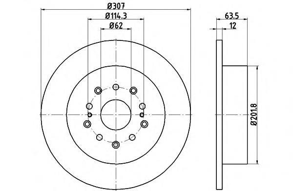 8DD355114931 HELLA disco de freno trasero