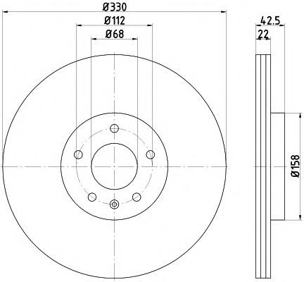 8DD355117721 HELLA disco de freno trasero