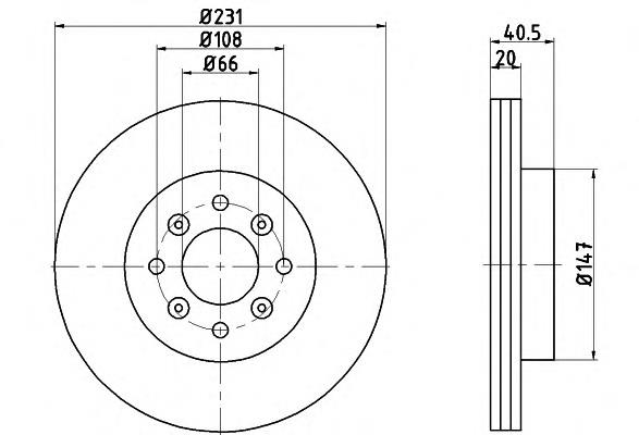 8DD355113801 HELLA freno de disco delantero