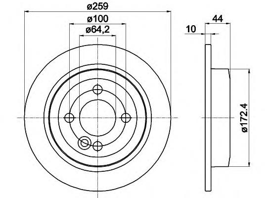 8DD 355 115-261 HELLA disco de freno trasero