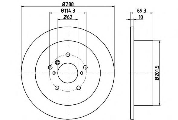 8DD 355 114-991 HELLA disco de freno trasero