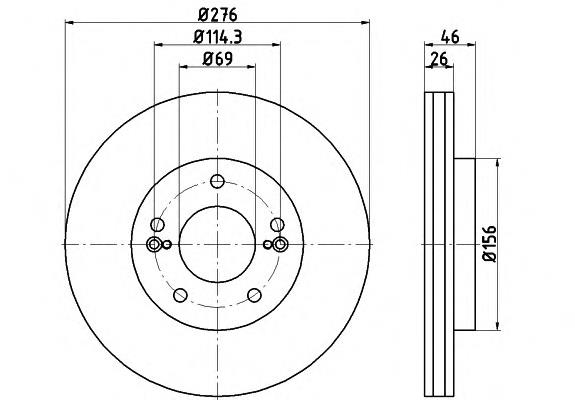 8DD355115091 HELLA disco de freno delantero