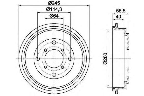 8DT355301001 HELLA freno de tambor trasero