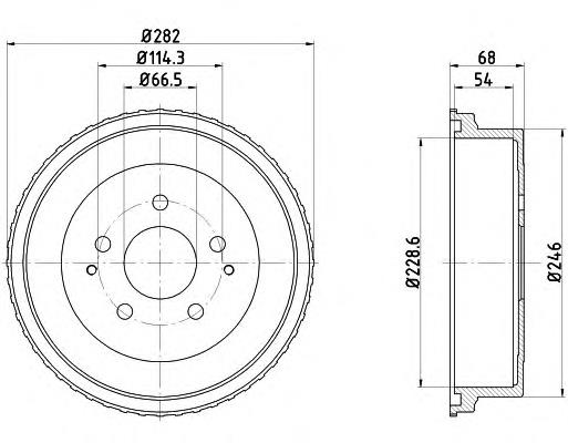 Freno de tambor trasero 8DT355301131 HELLA