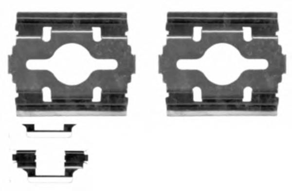8DZ355203581 HELLA conjunto de muelles almohadilla discos delanteros