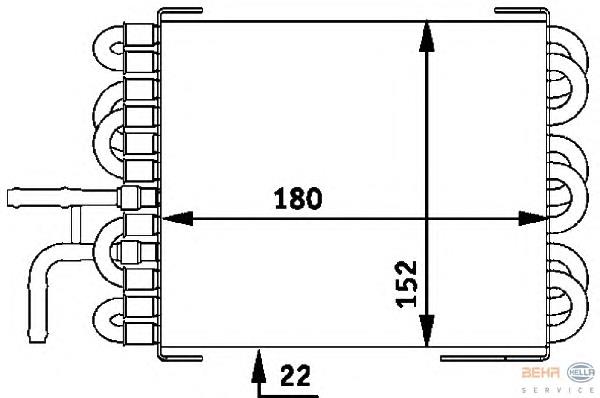 8MK376717401 HELLA Radiador de enfriamiento de combustible