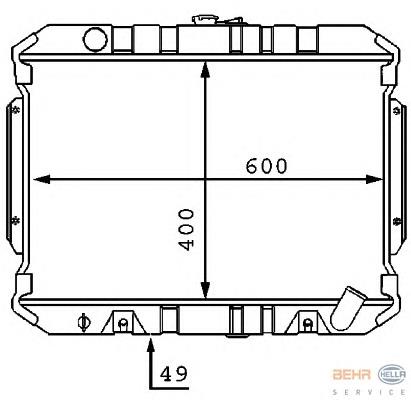 Radiador de água HELLA 8MK376707581