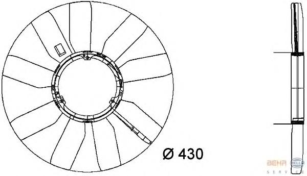 8MV376733281 HELLA Ventilador del radiador