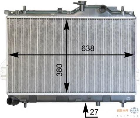 Radiador de água Hyundai/Kia 2531017800