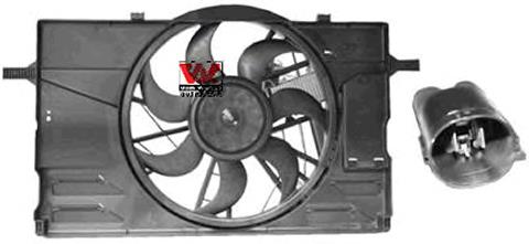 5942748 VAN Wezel difusor de radiador, ventilador de refrigeración, condensador del aire acondicionado, completo con motor y rodete