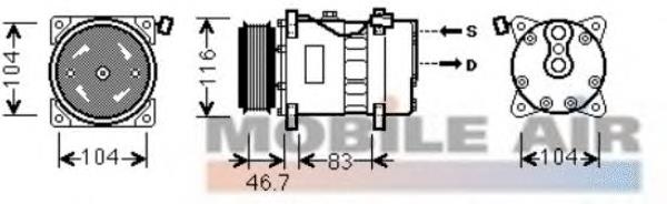 Compresor de aire acondicionado 5800K288 VAN Wezel