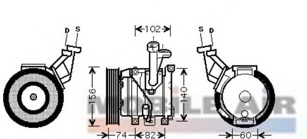 Compresor de aire acondicionado 5300K440 VAN Wezel