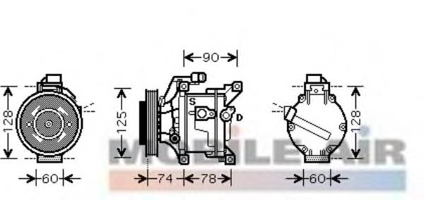 5300K445 VAN Wezel compresor de aire acondicionado