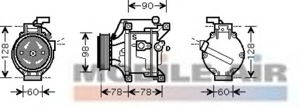 5300K443 VAN Wezel compresor de aire acondicionado