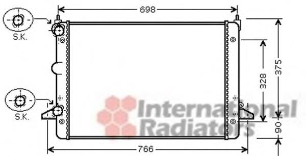 Radiador refrigeración del motor 18002396 VAN Wezel