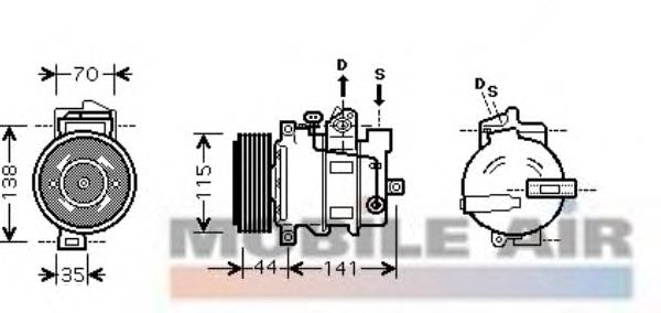 Compresor de aire acondicionado 3000K401 VAN Wezel