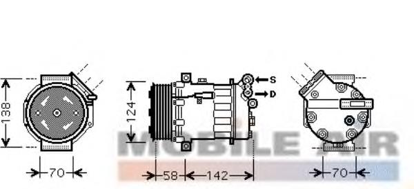 3700K448 VAN Wezel compresor de aire acondicionado