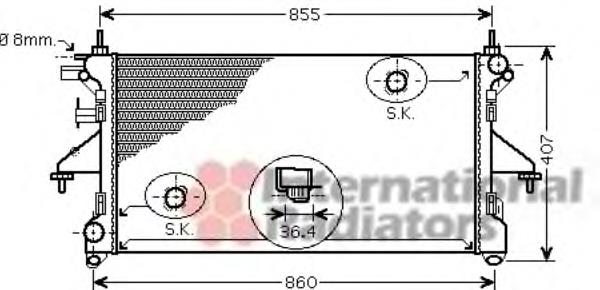 Radiador refrigeración del motor 40002305 VAN Wezel