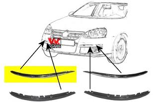 Moldura de parachoques delantero derecho 5886484 VAN Wezel