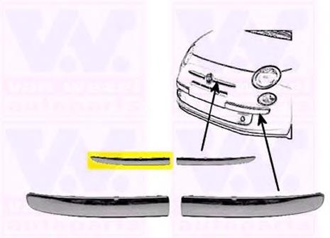 Moldura derecha de la parrilla del radiador 735455042 Fiat/Alfa/Lancia