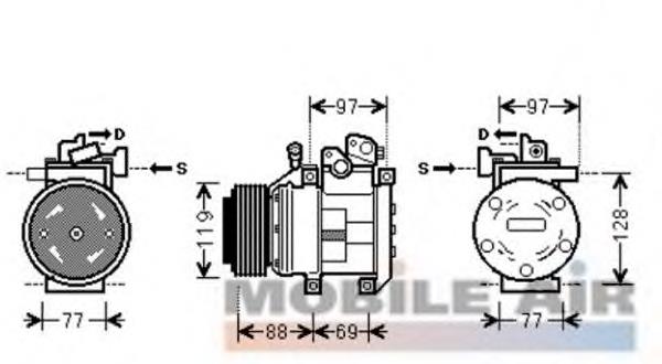 8300K124 VAN Wezel compresor de aire acondicionado