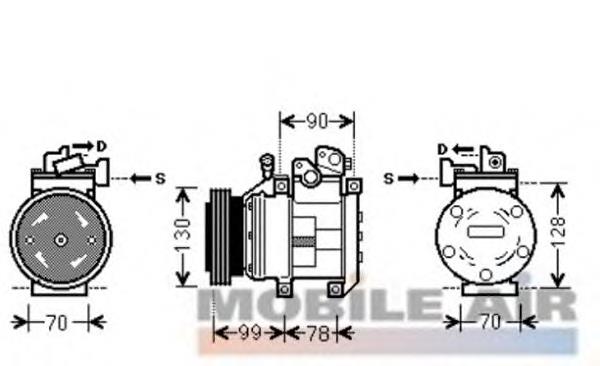 8300K130 VAN Wezel compresor de aire acondicionado