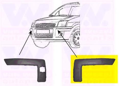 Listón embellecedor/protector, parachoque delantero izquierdo 1811581 VAN Wezel