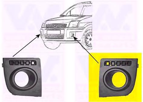 Rejilla de ventilación, parachoques Ford Fusion (JU)