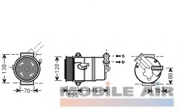 3700K498 VAN Wezel compresor de aire acondicionado