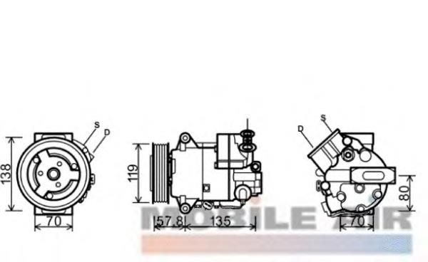 3700K497 VAN Wezel compresor de aire acondicionado