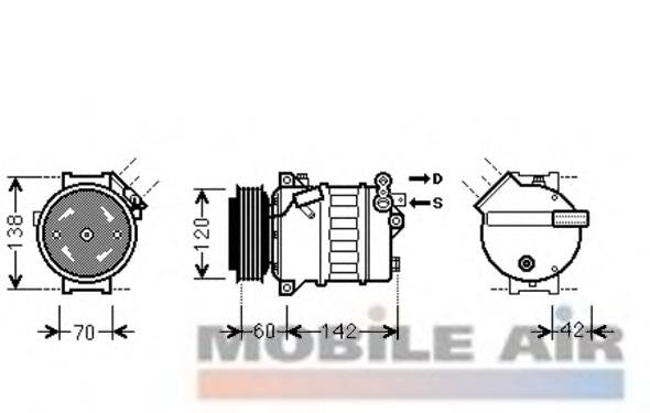 3700K543 VAN Wezel compresor de aire acondicionado