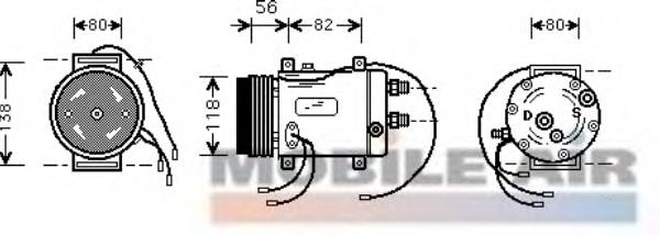 Compresor de aire acondicionado 0300K255 VAN Wezel