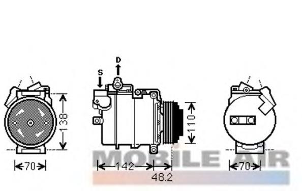 Compresor de aire acondicionado 0600K386 VAN Wezel