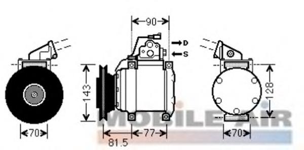 Compresor de aire acondicionado coche Mitsubishi Pajero II Canvas Top (V2W, V4W)