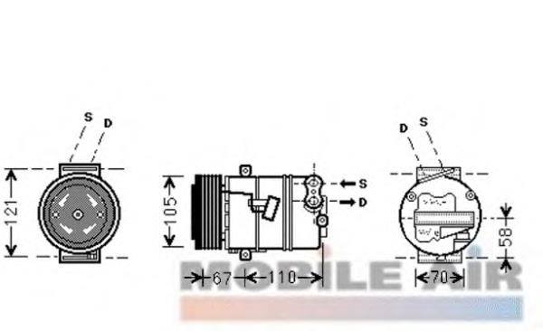 3700K494 VAN Wezel compresor de aire acondicionado