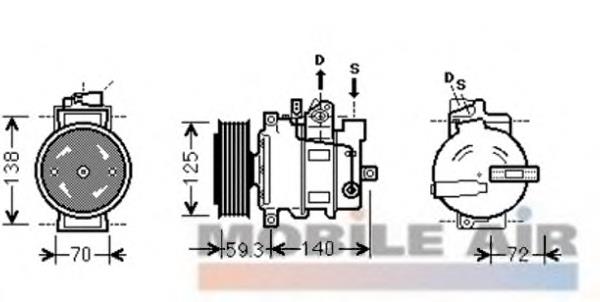 0300K313 VAN Wezel compresor de aire acondicionado